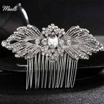 

Miallo Wedding Bridal Accessories Silver Color Flower Crystal Rhinestone Hair Pin Clips Bridesmaid Women Hair Jewelry
