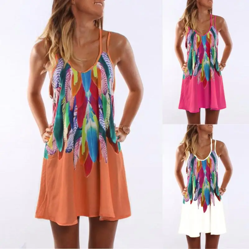 

KANCOOLD dress new high quality girl Summer Boho Casual Printed Maxi Party Sundress Cocktail Beach dress women AP24