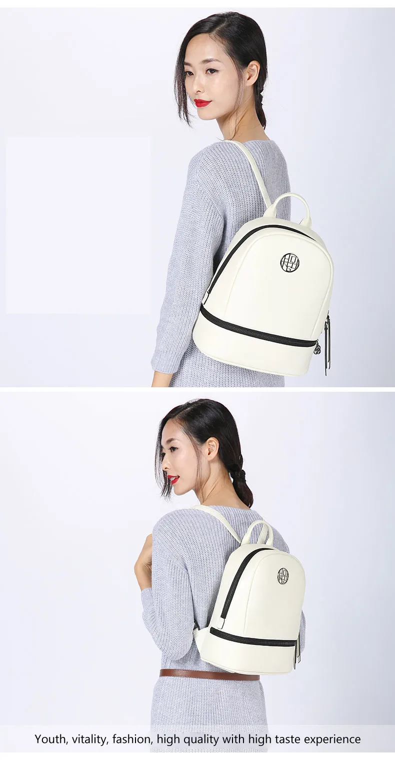 Ladies Solid Shoulder Bags Women Genuine First Layer Cow Leather bag College Bag Female Casual Simple style Fashion Backpack        H51940034 (1)