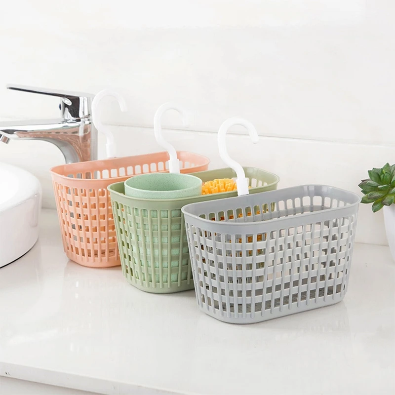 

Seasoning Multifunction Shower Kitchen Storage Baskets Hanging Drain Bag Basket Desktop Plastic Storage Hanging Baskets