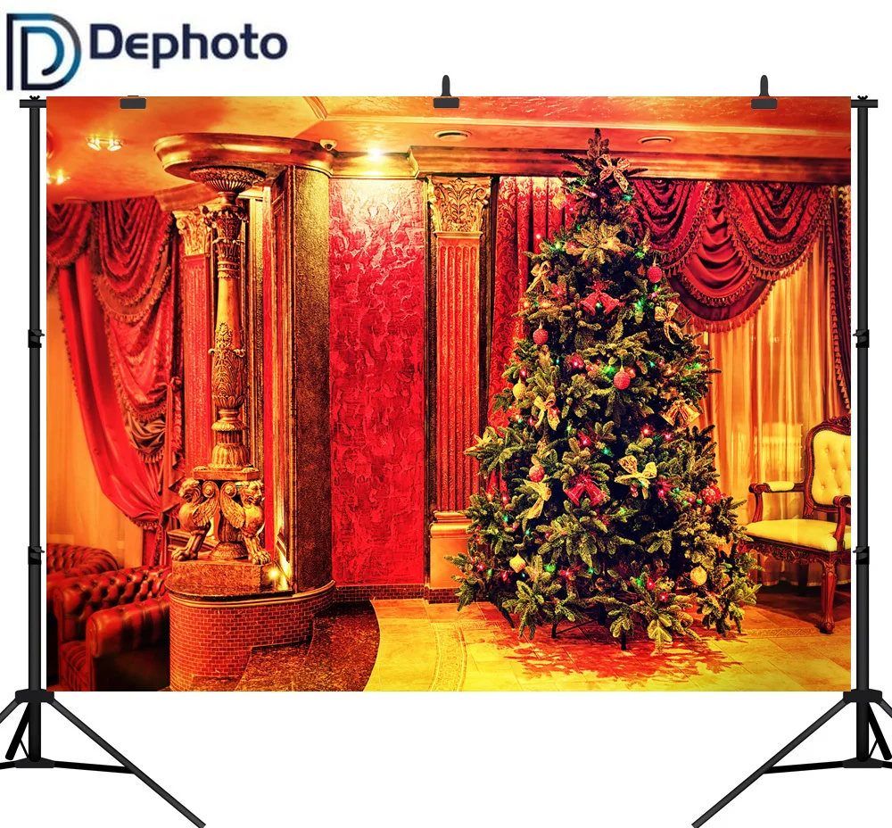 Dephoto фотография рождественской елки фон ретро роскошный винтажный Lndoor украшение