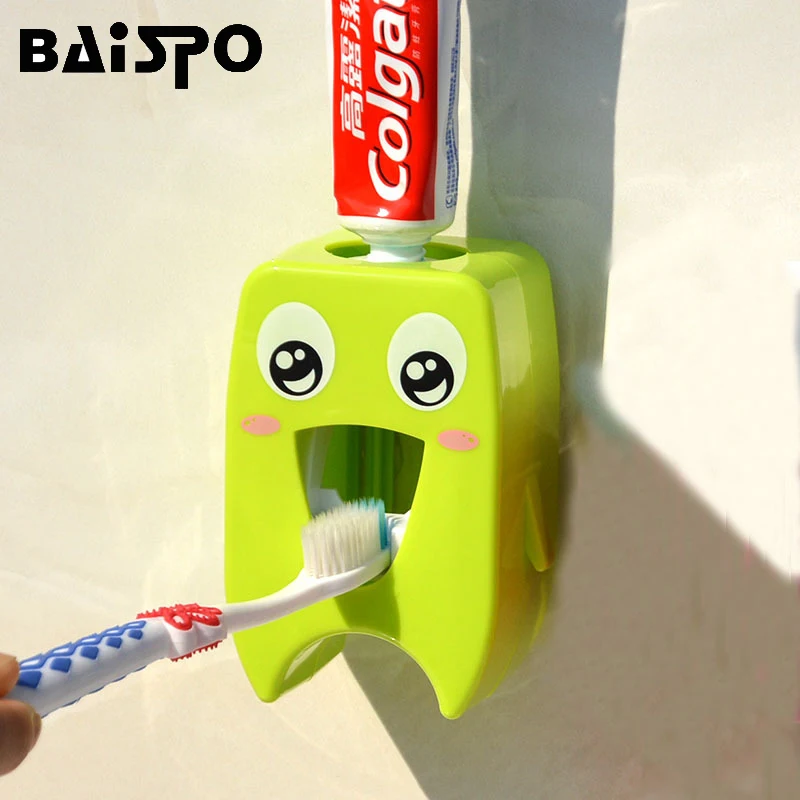

BAISPO Cute Animal Home Fashion Automatic Plastic Toothpaste Dispenser Wall Mount Toothpaste Squeezers Bathroom Products Tools