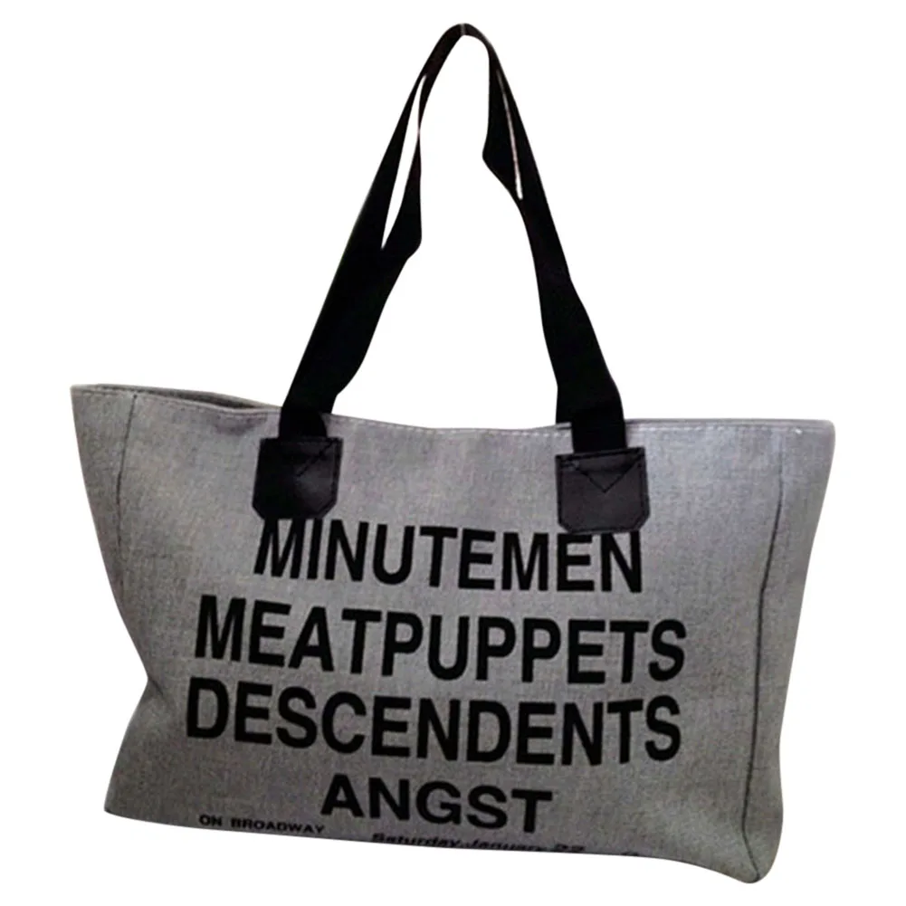 Женская сумка для девушек, сумка через плечо, холщовая модная сумка для путешествий, шоппинга, Новинка - Цвет: Серый