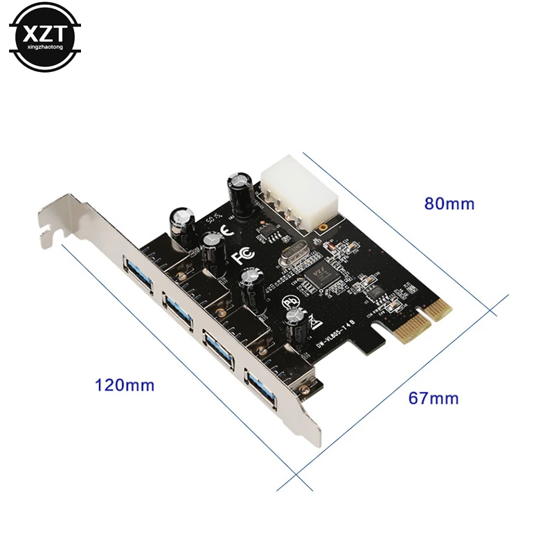 

Newest 4 Port PCI-E to USB 3.0 HUB Expansion Card Adapter 5 Gbps Speed For Desktop Computer Accessory