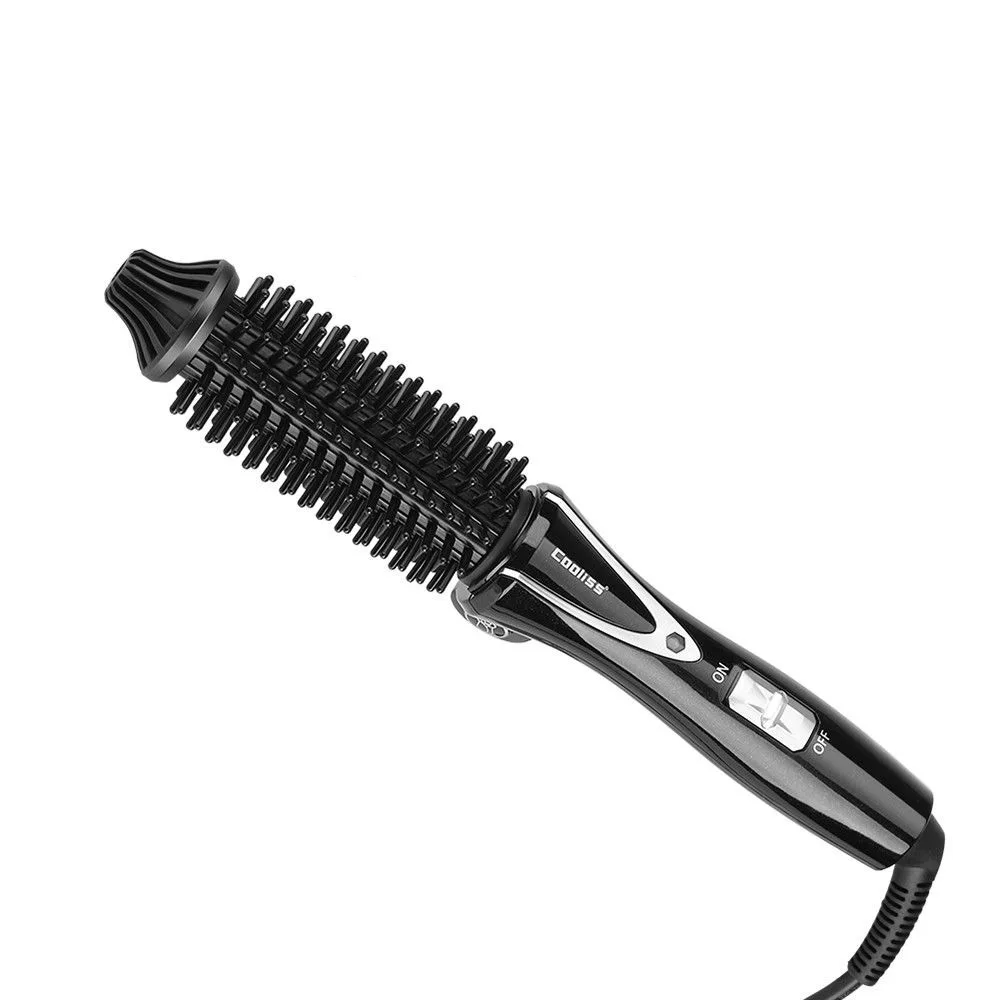 Cooliss At08 Pro 3 в 1 2-Way 360 градусов вращающийся щипцы для завивки волос щетка бигуди Выпрямитель Горячая - Цвет: Black