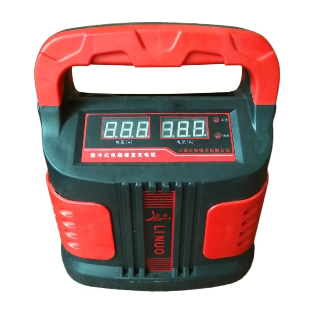 

Handheld Car Battery Charger Dual LED Display Automatic Pulse Repair Type Smart Fast Charging Machine for Cars Trucks