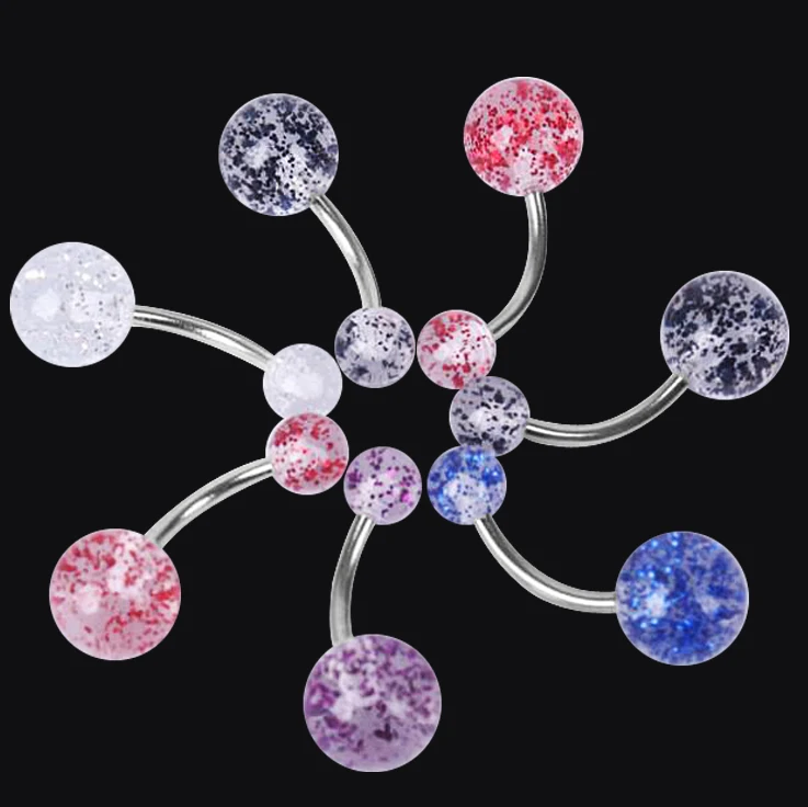 

8pcs/lot Color Mixed Navel Barbell Piercing Women's Fashion Belly Button Rings Piercing Ombligo Body Jewelry