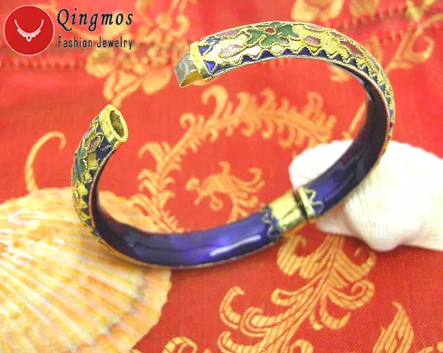 Qingmos оптовая продажа 5 различных цветов эмалированные браслеты Cloisonne для женщин