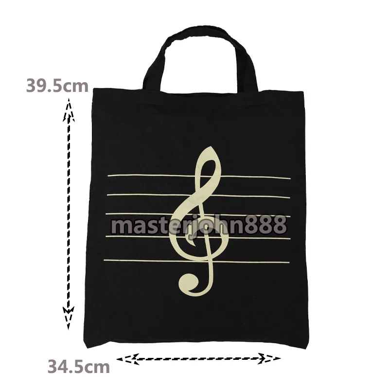 Музыка тема пианино, музыка, нота скрипичный ключ, подкладка из хлопка, ручная сумка хозяйственная сумка черного и белого цвета