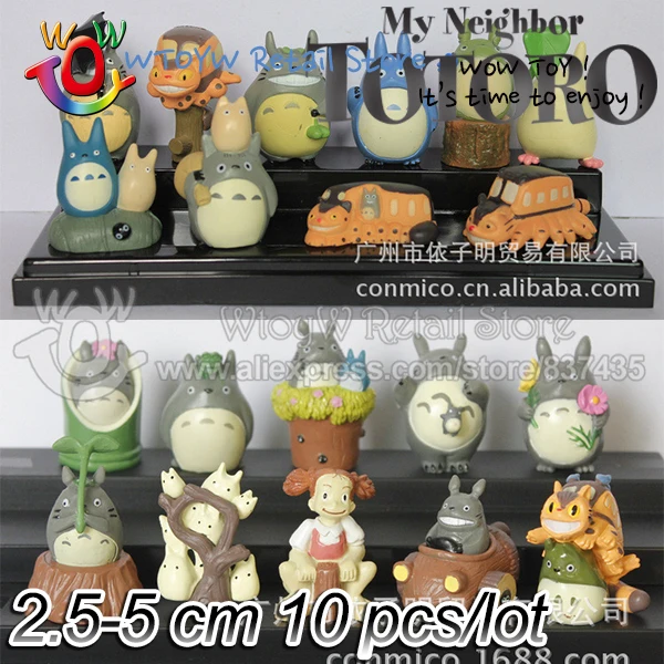 4 set 10pcs/set free shipping 2-5 cm 2 series totoro landscape Decoration Japanese anime action figures brinquedos boy | Игрушки и хобби
