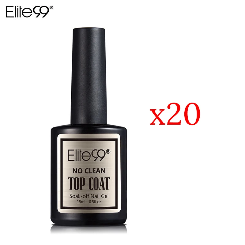 

Elite99 15ml No Wiping Top Coat No Sticky Layer Gel Nail Varnishes Non-cleansing Topcoat Soak Off UV LED Gel Nail Polish Lacquer