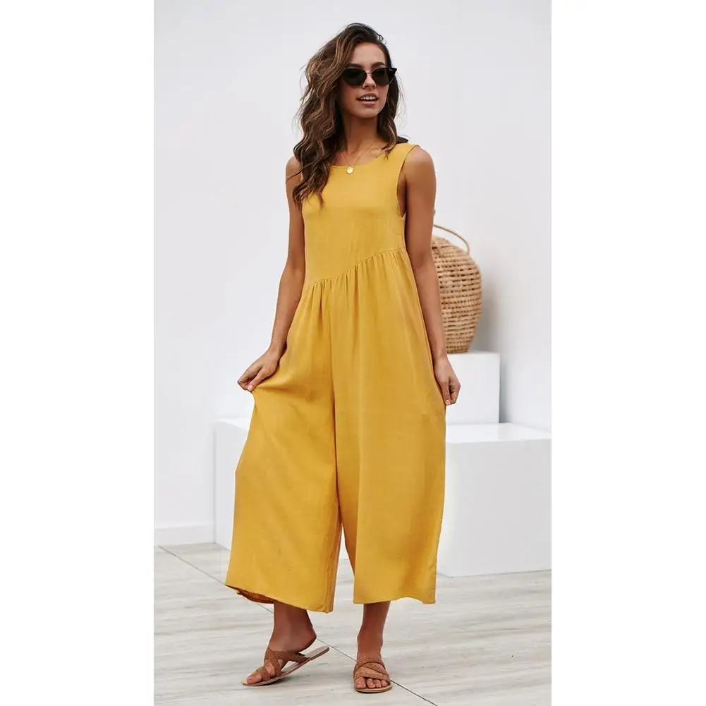 

2019 New Yfashion Women Sexy Sleeveless Backless Jumpsuit Top Selling