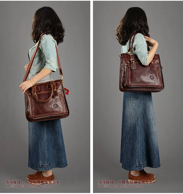 HANSOMFY натуральная кожа женские сумки Женский верхний слой кожаный ретро портфель женские сумки через плечо дизайнерские винтажные