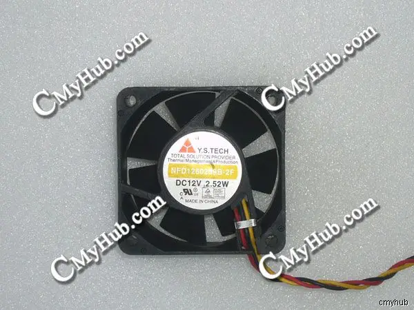 Dla Y.S.TECH NFD1260259B 2F DC12V 2.52A 6025 6CM 60mm 60x60x25mm 3Pin 3 ...