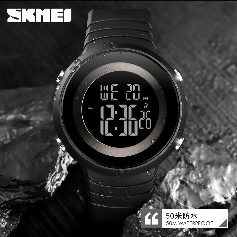 SKMEI 1507 Мужские Цифровые спортивные часы Chrono с будильником и подсветкой