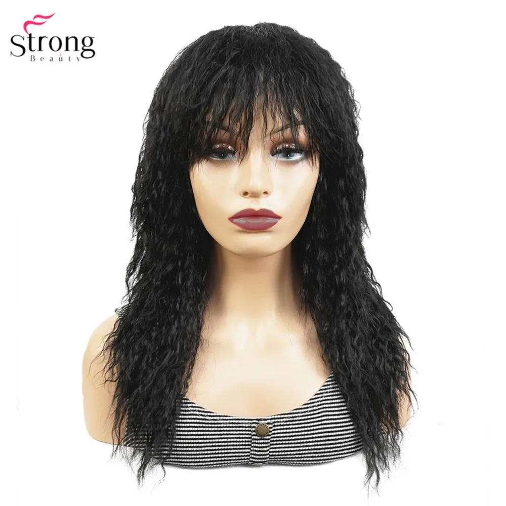 Синтетические парики Ombre длинными вьющимися волосами черный/рыжий натуральный монолитным парик для Для женщин StrongBeauty