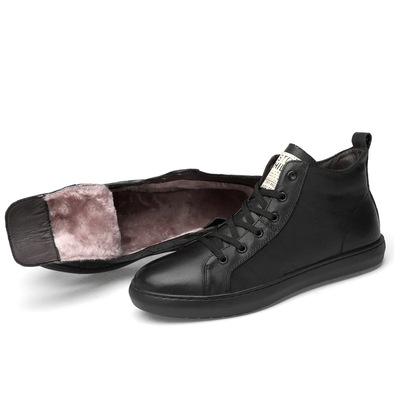 Couro Ao black Alta Livre Tamanho Botas Genuíno 11 white Casual Top Quentes 4 Business Formais Dos Homens 12 Ar Sapatos De Black branco Moda Fur Grande Manter Fur Inverno ZFTqFPwI