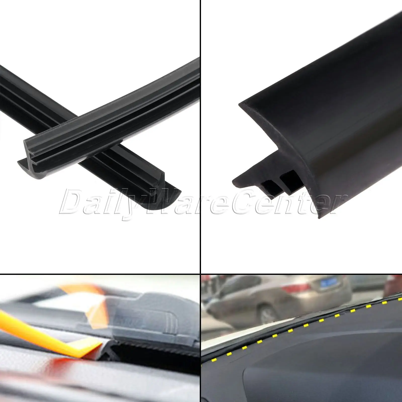 Rubber Car Dashboard Windshield Rubber 1.6m Soundproof Dustproof Sealing Strip