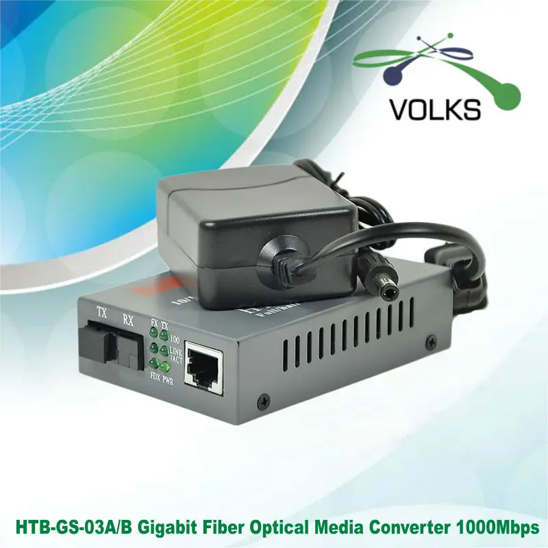 1 пара HTB-GS-03 A/B гигабитный волоконно-оптический медиаконвертер 1000 Мбит/с одномодовый одиночный волоконный SC порт 20 км внешний источник питания