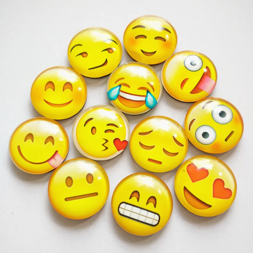 Smile Emoji 30 MM Fridge Emoji Face Expression Glass Cabochon