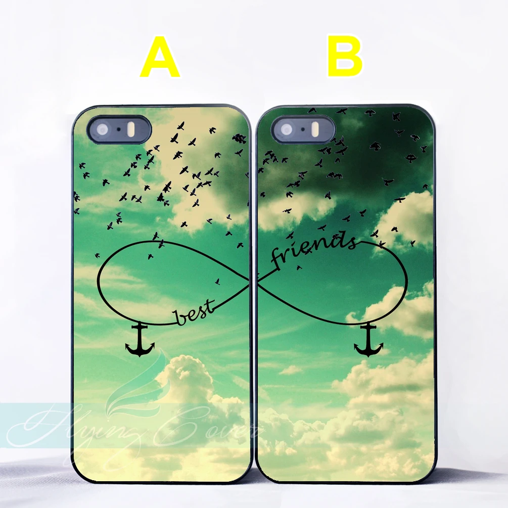Coque Sky Birds Infinity Best Friend BFF Couple Cases for iPhone X 8 7