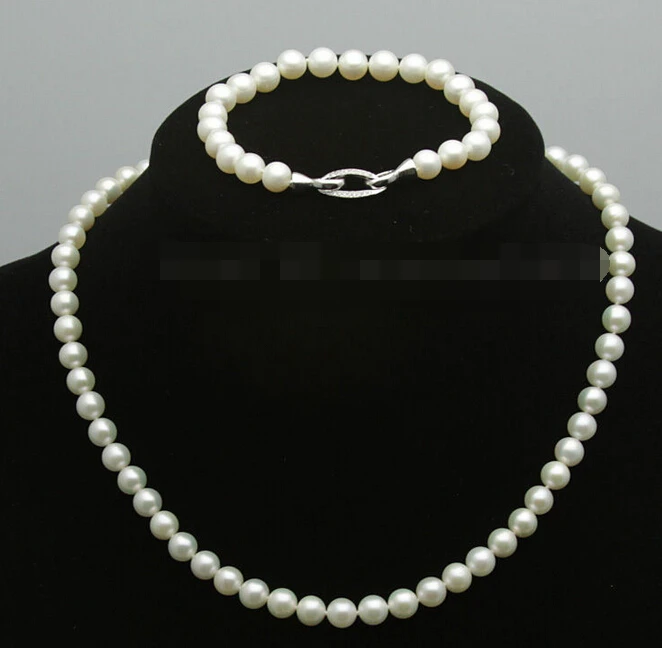 

HOT SELL - shitou 00686 7-8mm White pink Freshwater Pearl Akoya Necklace Bracelets can choose -Top quality free shipping