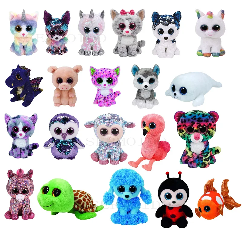

Ty Beanie Boos Elephant and Monkey Plush Doll Toy Fox Cute Animal Owl Unicorn Cat Ladybug 6'' 15cm Toys For Children Gfits