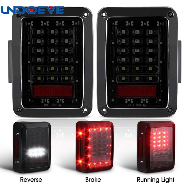 2x Копченый светодиодный задний фонарь светильник s для 2007-2015 Jeep Wrangler LED тормоз