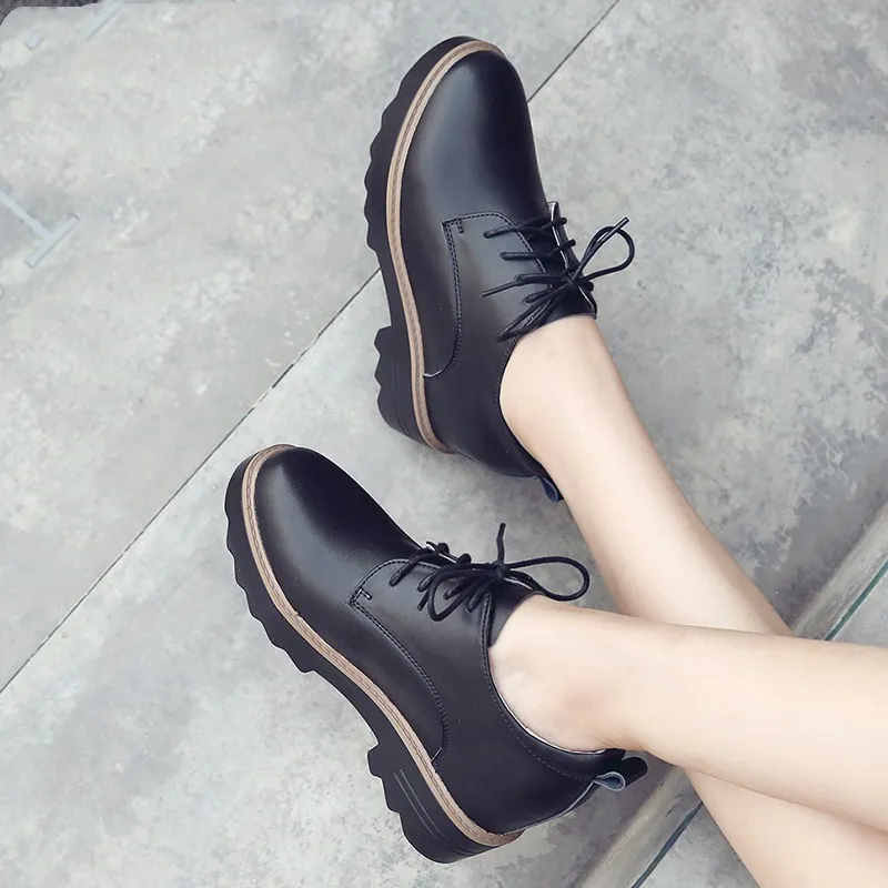 Women Sneakers New Genuine Leather Oxford Shoes Women Flats Fashion Platform Shoes Casual Moccasins Loafers Ladies