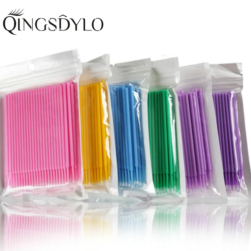 

500Pcs/set Disposable Micro Brush Eyelashes Extension Individual Lash Removing Swab Micro Brush Lint Free Makeup Tools