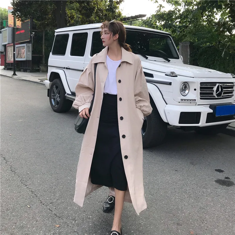 Корейский Дизайн Ретро винтажное Женское пальто на пуговицах стильное весеннее осеннее пальто с высокой талией верхняя одежда пальто