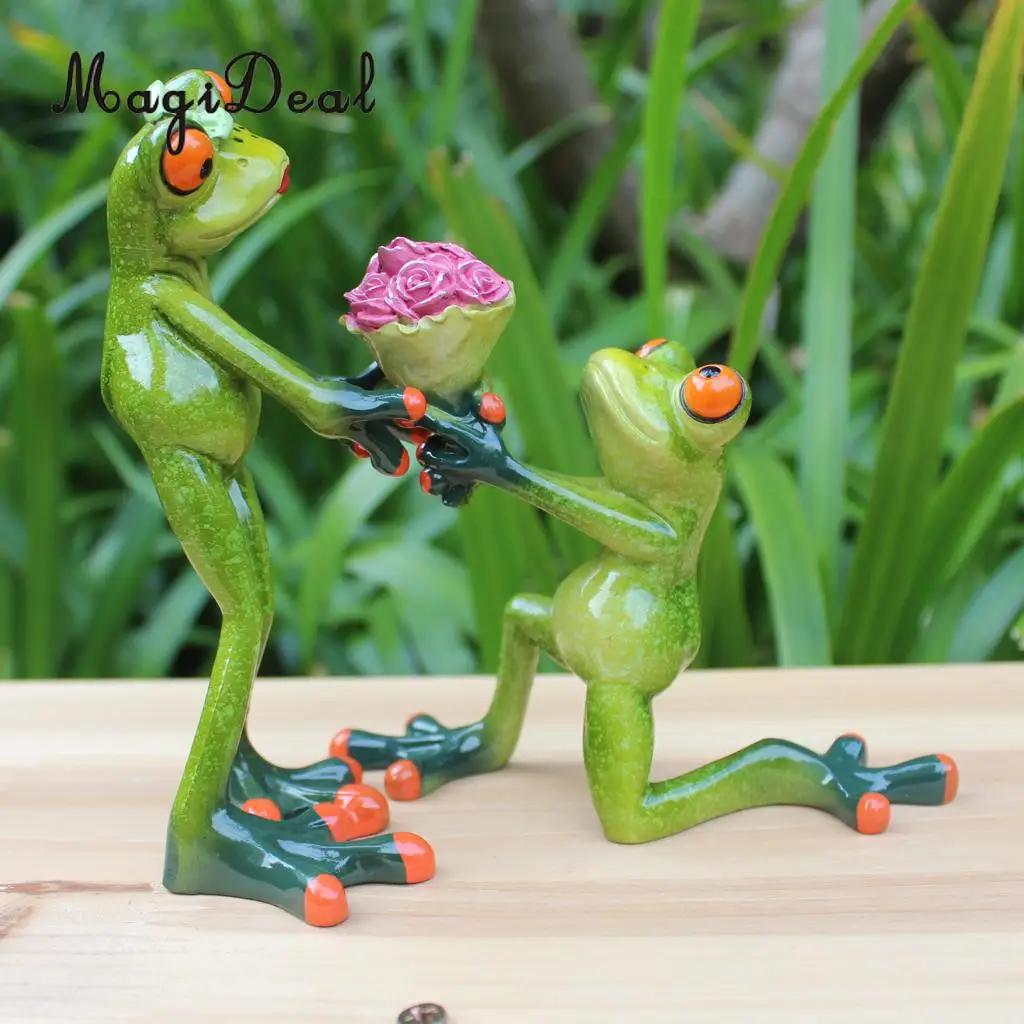 MagiDeal 3D Frog green garden patio lawn ornaments shelf display car decor ornament toy wedding gift