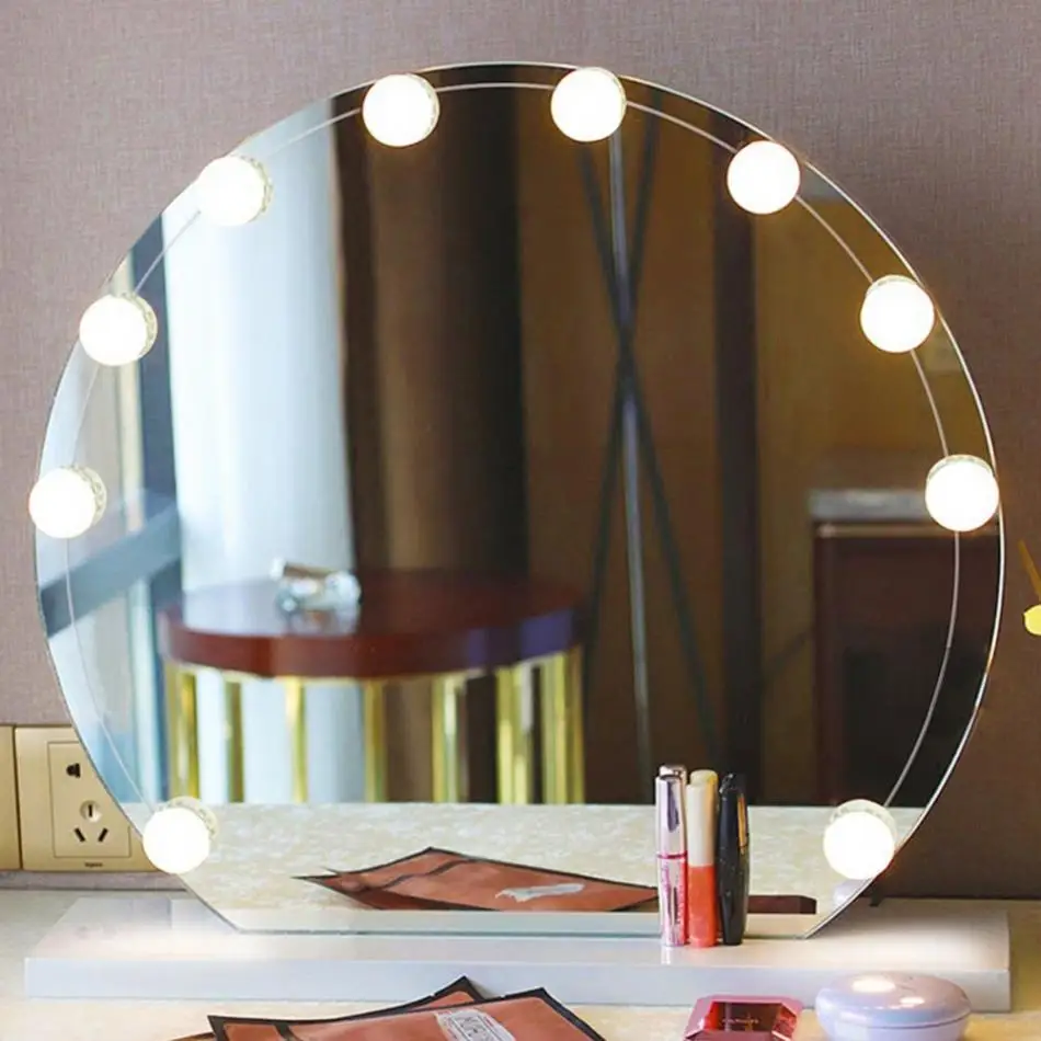 Косметическое зеркало для макияжа светодиодный светильник с лампочками usb зарядка косметический светильник ed Регулируемая яркость светильник для макияжа туалетный столик комплект