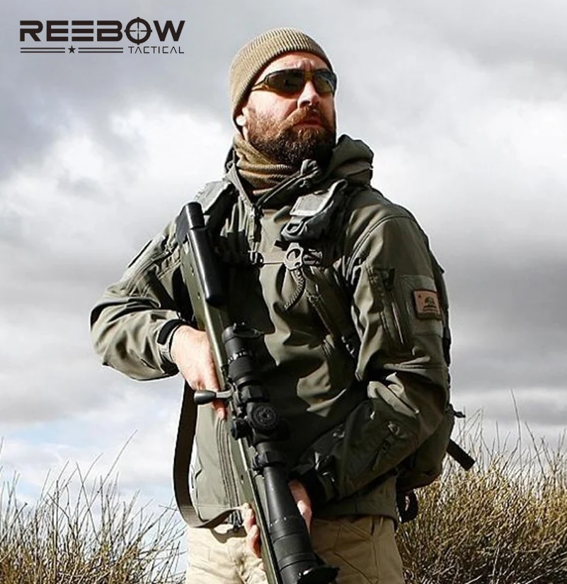 REEBOW Тактическая Военная Мужская Уличная зимняя куртка Softshell Водонепроницаемая