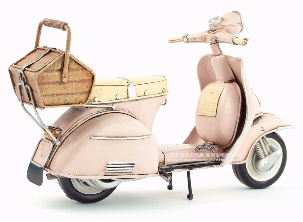 Новая модель мотоцикла ручной работы 1965 VESPA металлический мотоцикл артефакт модель игрушки для коллекции подарок украшение