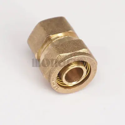 

14x18mm IDxOD x 1/2" BSP Female PEX-AL-PEX Tube Straight Brass Compression Pipe Fitting Connector For Floor Heating