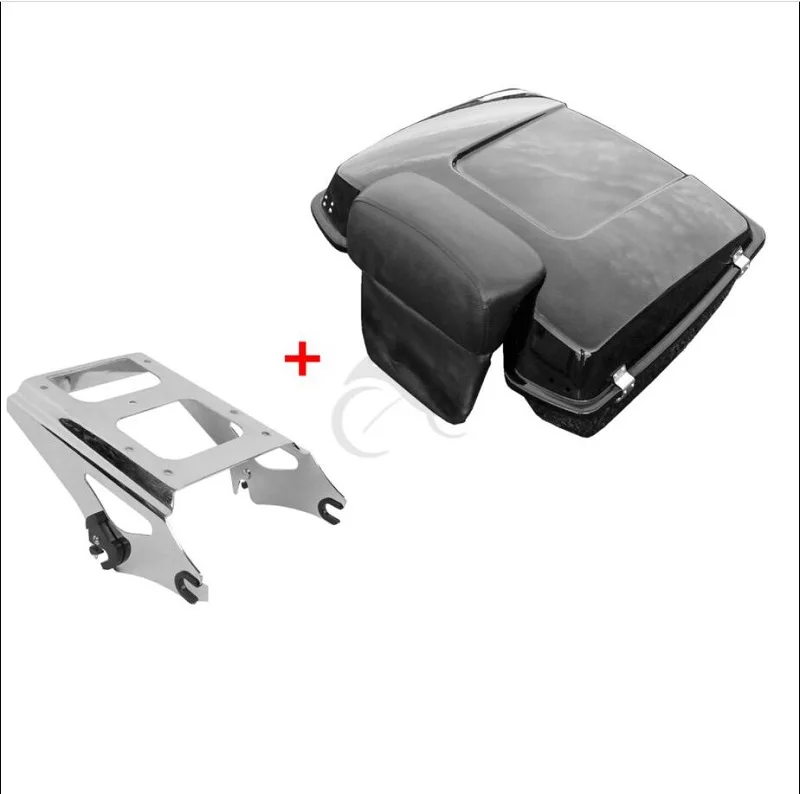 Pacote de Turismo Rack para Harley Motocicleta Picado Tronco Encosto Montagem Touring Road King Street Electra Glide Flhr Fltr Flhx 09-13 13 Cheap Baú top case