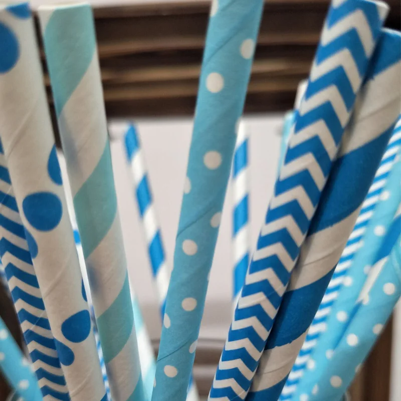 25 шт./лот Blue Stripe Dot звезда Смешанная на день рождения Свадебная вечеринка