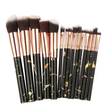 

MAANGE 15pcs/set Makeup Brushes Professional Marbling Handle Powder Foundation Eyeshadow Lip Make Up Brush Set Beauty Tools