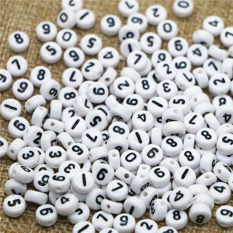 

400pcs White Alphabet Letter Round Beads Acrylic DIY Jewellery Making Accessories UD88