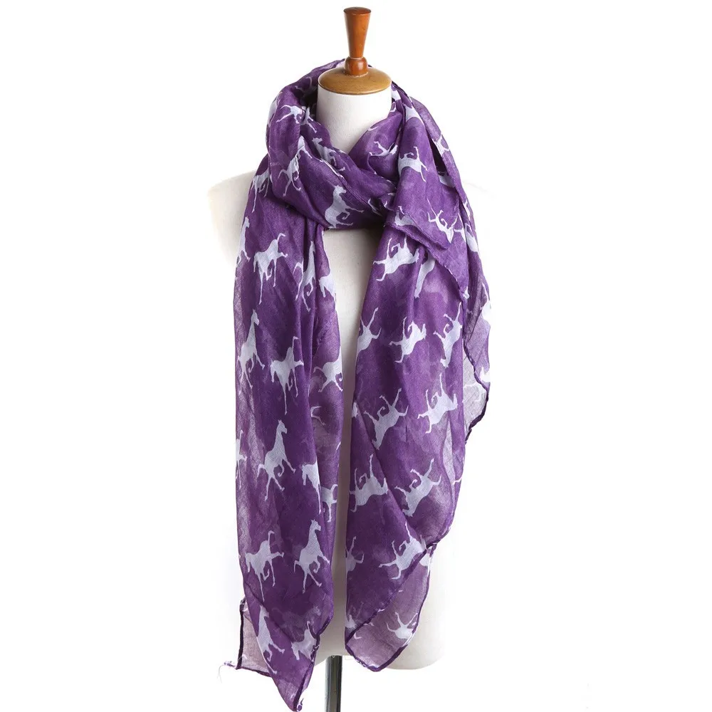 Женские шарфы с рисунком лошади, длинный Модный женский зимний теплый шарф, шаль в шести цветах, высокое качество