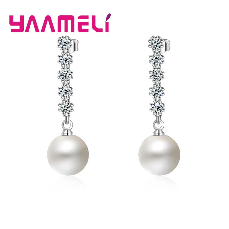 

High Quality Elegantment Syle Pearl Design 925 Sterling Silver Stud Earring For Charming Woman Girls Favorite Anniversary Gift