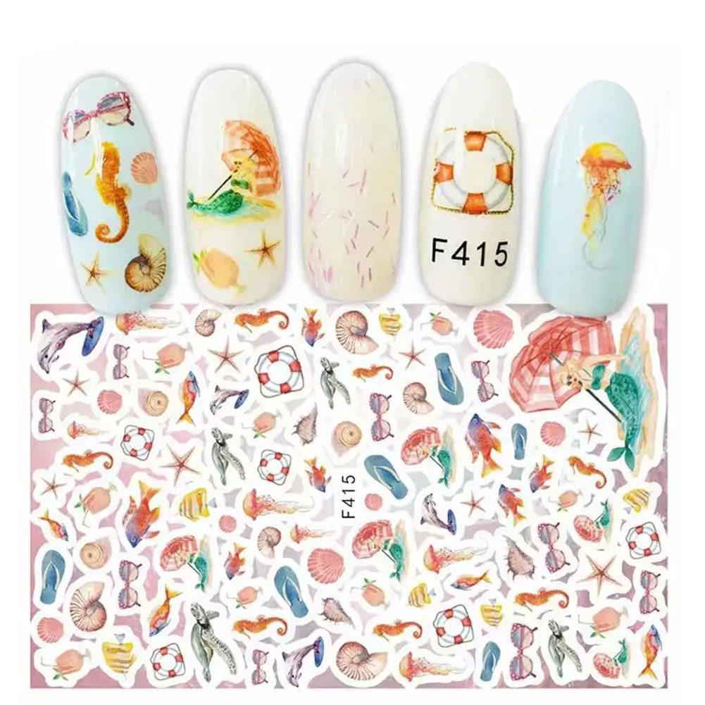 

Ocean Style Non Toxic Shell Starfish Nail Sticker Water Transfer Art Decor