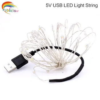 

led string lights 33ft 2m 5m 10m 5V USB powered outdoor Warm white/RGB copper wire christmas festival wedding party decoration