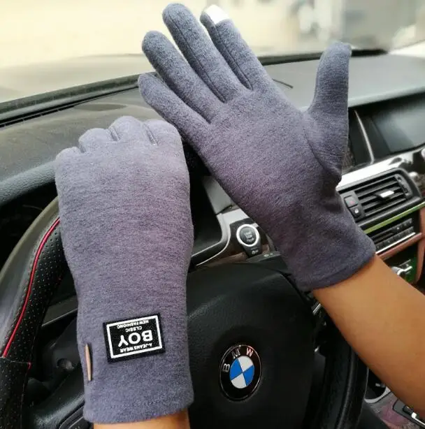 Мужские осенние зимние однотонные перчатки с сенсорным экраном мужские зимние водительские перчатки варежки R875