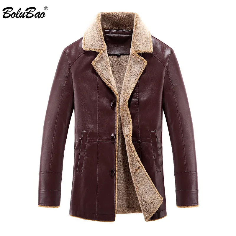 Мужская повседневная брендовая кожаная куртка BOLUBAO, Осень-зима, новинка, мужская верхняя одежда из искусственной кожи высокого качества, мужская куртка из искусственного меха