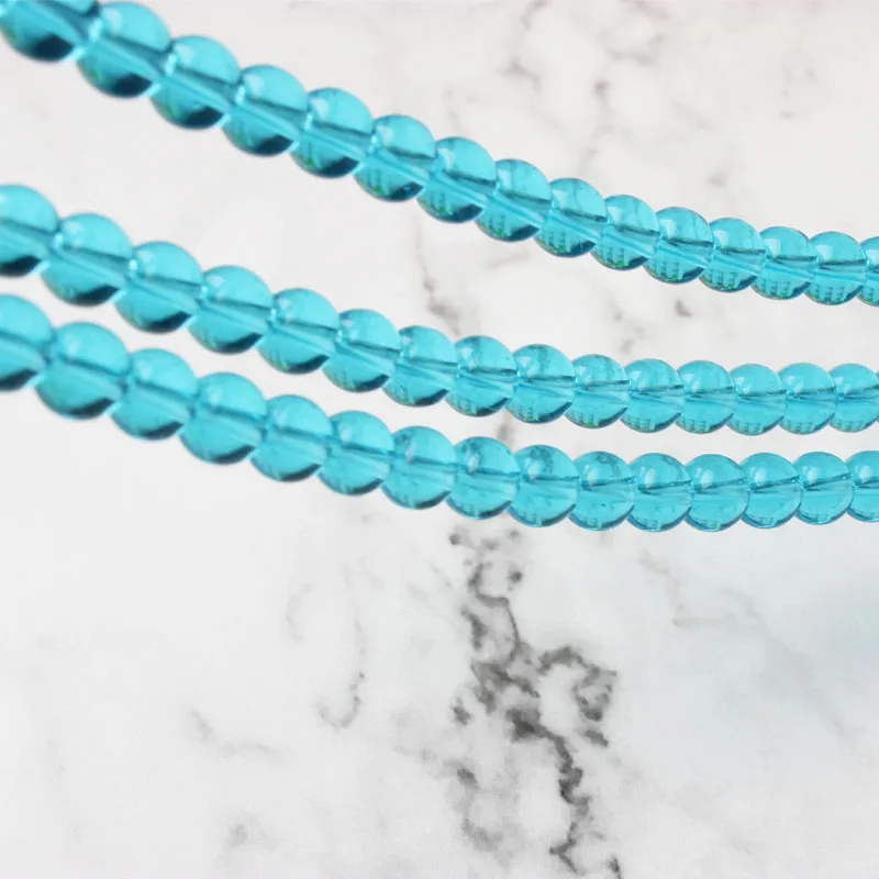 LIngXiang Модные украшения 4/6/8/10/12 мм стильный небесно-голубого цвета, круглые стеклянные бусины, подходят для DIY для женщин браслет ожерелье