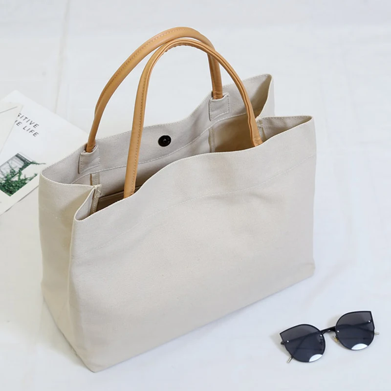 Women's Casual Canvas Cloth Bag Shopping Bag Cotton Lady Handbag Reusable Large Capacity Tote Bags