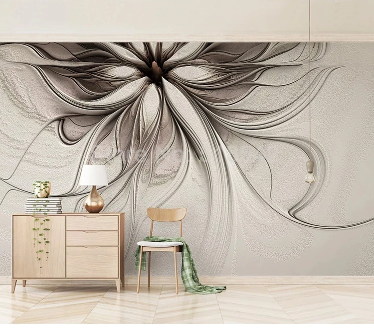 Пользовательские 3D фото обои абстрактный цветок 3D Нетканая рельефная картина Современная гостиная спальня ТВ фон художественная настенная живопись