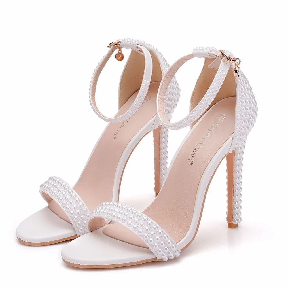 Свадебная обувь для невесты со стразами; модная обувь для женщин; модельные вечерние туфли с ремешком на щиколотке; туфли-лодочки на высоком каблуке с открытым носком; женские босоножки